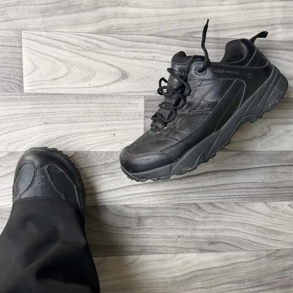 Red Wing Black Leather Work Shoes